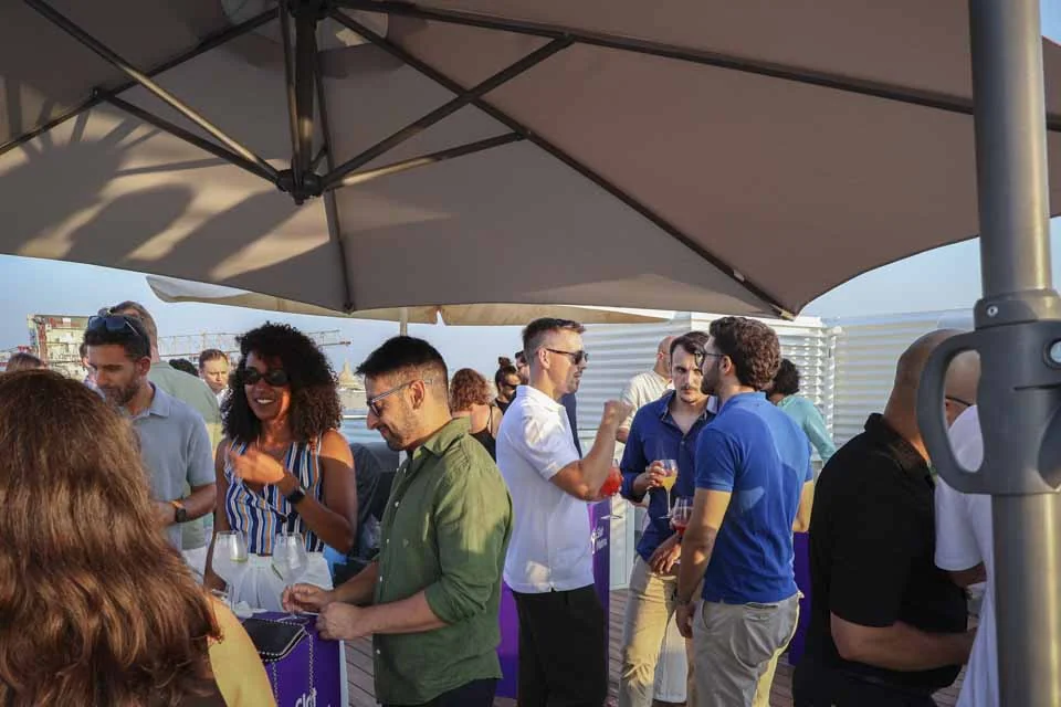 Guests networking at the SlotMatrix Open Day in Malta