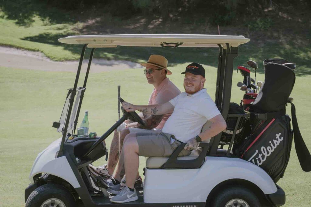 Guests enjoying a golf experience at the EveryMatrix VIP retreat.