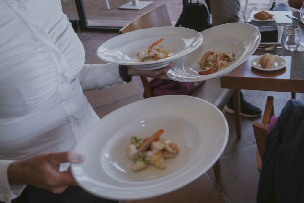 Dishes being served during the EveryMatrix retreat.
