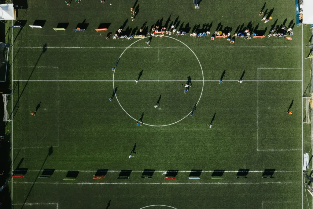 An aerial view of the IFR Champions Cup football pitches in Malta