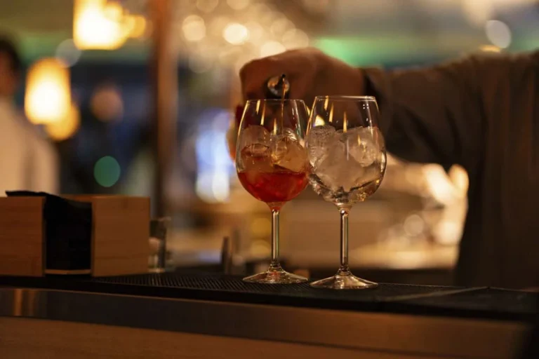 Wine being poured · Above the island
